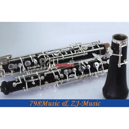 Professional Grenadilla Black Wooden Body Oboe Silver Plated C Key With Case-Full-Automatic