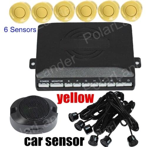 New arrival 6 sensors Car Reverse Parking backup Sensors Buzzer sound alert 9 colors available backup reverse radar