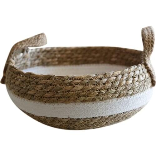 Foldable Natural Seaweed Weaving Flower Pot Seagrass Wicker Basket Flower Plant Home Decor Garden Storage Basket