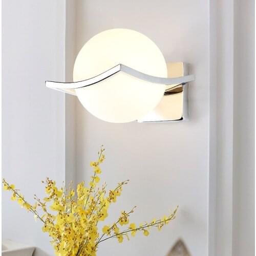 Cross-mirror modern simple personality e27 bedroom bedside wall lamp corridor lamp glass ball wall lamp