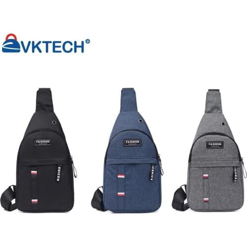 Man Fashion Solid Color Shoulder Crossbody Messenger Chest Bag Ladies Casual Travel Large Capacity Handbags with Earphone Hole