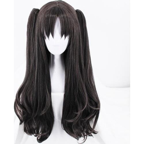 Tohsaka Rin Wig Fate Grand Order Cosplay Wig Fate Stay Night Cosplay Hair Tohsaka Rin Black Long Wavy Women Hair + Wig Cap