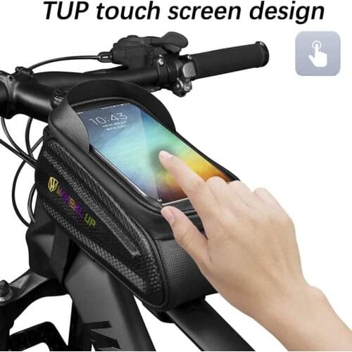 Bike Phone Front Frame Bag - Waterproof Bicycle Top Tube Cycling Phone Mount Pack Phone Case for 6.5’’ iPhone Plus xs max
