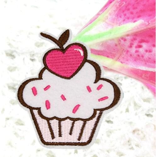 1Pcs Cake Ice Cream Embroidered Patches Stripes For Clothing Iron On DIY Patches Applique Stickers Clothes Sew Badges Patchwork