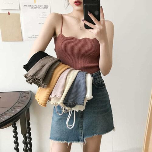 Women Corset Tops Small Sling Womens Summer Suit Sleeveless Top Knitted Vest Tank Camis Crop Top For Women