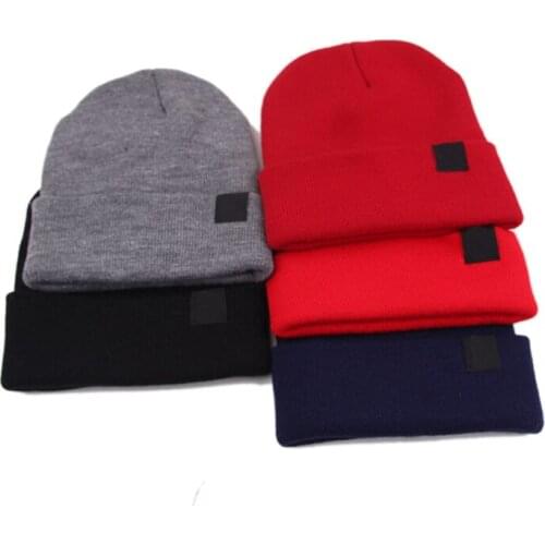 QCOOLJLY Winter Beanie Hat Knitted Warm Casual Beanies Fashion Autumn Hip Hop Hats For Men Women Solid Cap