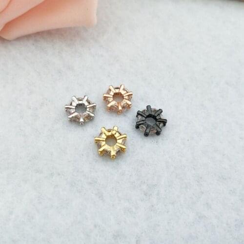 10 Pieces Metal Copper Micro Pave Zirconia Spacer Loose Beads For DIY Making Bracelets women Jewelry Finding BD344