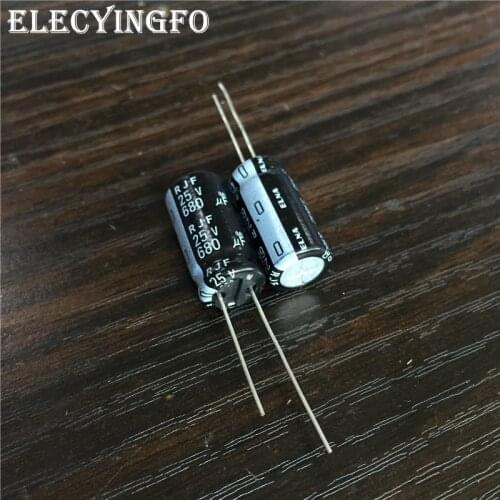100pcs 680uF 25V680uf Japan ELNA RJF Series 10x20mm Super Low Impedance High Reliability 25V680uF Capacitor for Audio