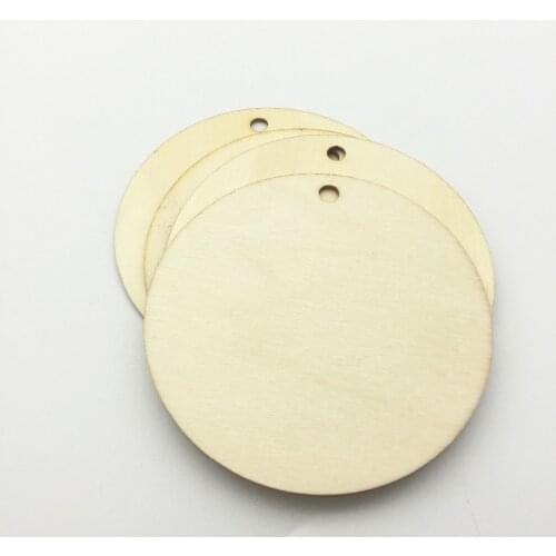 100pcs Natural Blank Wood Circle Round Tags Slices Pendants DIY Crafts Discs Chips Embellishments For Scrapbooking 82.5mm