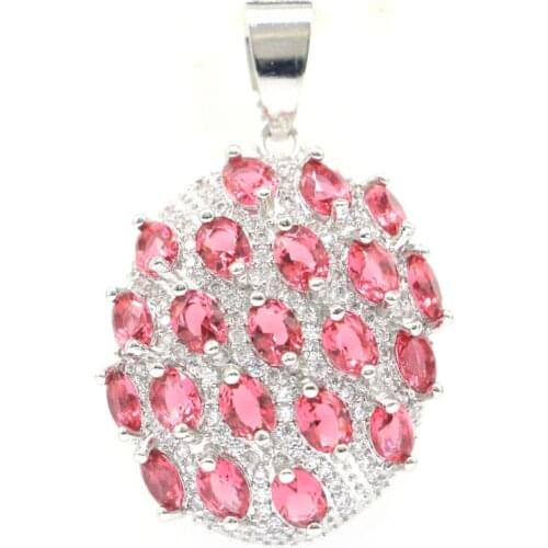 45x33mm SheCrown Cross Created London Blue Topaz Gift For Womans Silver Pendant