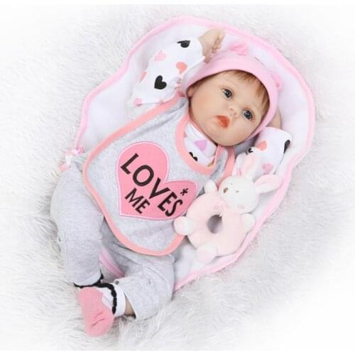 Free shipping reborn doll soft vinyl silicone touch with high quailty fiber hair gift to Lovers toys for children on Christmas