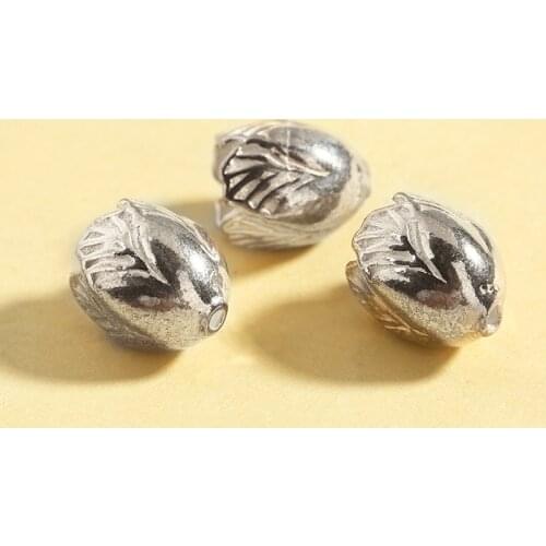 925 Sterling Silver Hollow Out Loose Charm Beads 10x11mm Handmade Earring Accessories DIY Jewelry Make Women Spacer Decoration