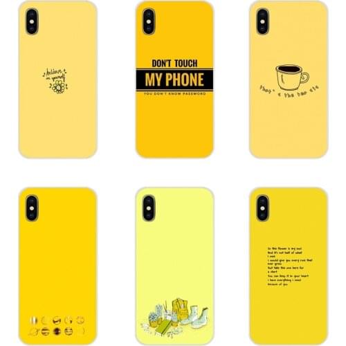 For Apple iPhone X XR XS 11Pro MAX 4S 5S 5C SE 6S 7 8 Plus ipod touch 5 6 Accessories Phone Shell Covers yellow aesthetic