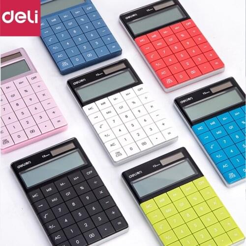 Deli Calculator 1589 Solar Energy Fashion Colorful Business Tablet Computer Button Office Financial Computer Student Examination