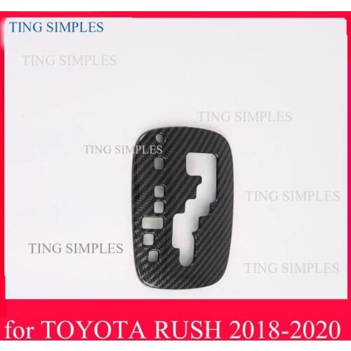 For Toyota Rush 2018 2019 2020 Carbon Fiber Car Gear Shift Knob Panel Cover Trim Interior Accessories Car Sticker Styling