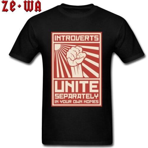 Feminism T Shirts 3D Printed 100% Cotton Crewneck Men Tshirt Introverts Unite Separately In Your Own Homes Free Shipping