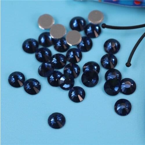 GGSA SS6 8 12 16 20 30 Flat back Iron on Navy Rhinestones Crystal Strass stones Shoes Nail Art Hotfix Rhinestones