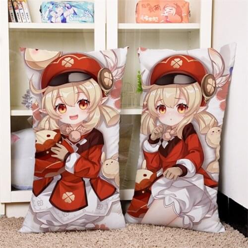 Game Genshin Impact Paimon Lumine Venti Xiao Albedo Diluc Klee Cosplay Throw Pillow Sofa Bed Back Cushion Plush Doll Home Decor