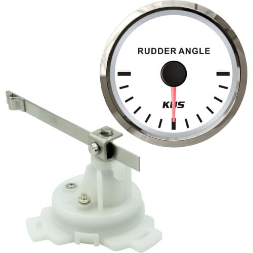 KUS Boat Rudder Angle Indicator Gauge 12V 24V With Marine Outboard Rudder Sensor 0-190ohms 52mm