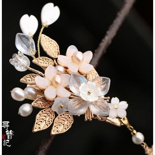 Classical Hair clip Hanfu cheongsam Kanzashi Barrettes Ancient style Handmade Hair accessories Long Tassel Side Clip Cosplay