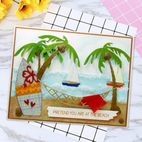 Coconut Tree Carbon Steel Cutting Dies Stencil Craft for DIY Creative Scrapbook Cut Stamps Die Embossing Paper Craft 9.82*8.77CM