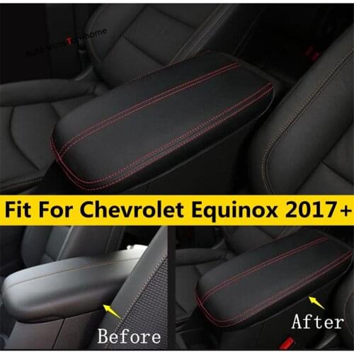 Yimaautotrims Center Armrest Storage Box Protection Pad Cover Kit Fit For Chevrolet Equinox 2017 - 2021 Interior PU Leather