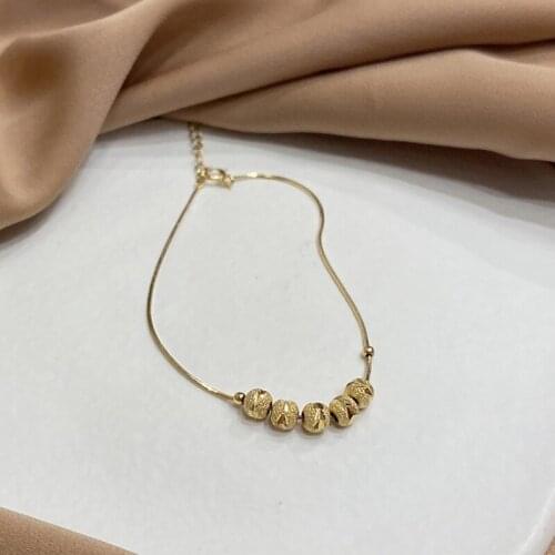 Korean Elegant Golden Strand Bracelets for Women Beaded Bracelets Fashion Luxurious Jewelry Female Delicate Simplicity Bangles