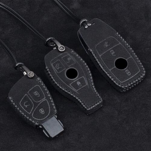 Leather Car Key Case Cover For Mercedes Benz AMG W203 W210 W211 W124 W202 W204 W205 W212 W176 C117 W213 X156 W246