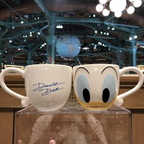 Disneys cute Donald Duck cartoon mouth cup breakfast cup milk ceramic cup tea cup kawaii mug ceramic mug mug cups