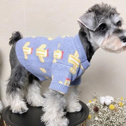 Fashion Pet Dog Clothes Winter Pets Clothing For Dogs Sweater Wool Dog Coat Jacket Korea Style Cactus Pattern Puppy Sweater