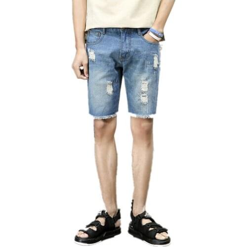 2019 Summer Modis Korean version of the New Thin Section Five points Denim Shorts Mens Basic Section Casual Fashion Shorts