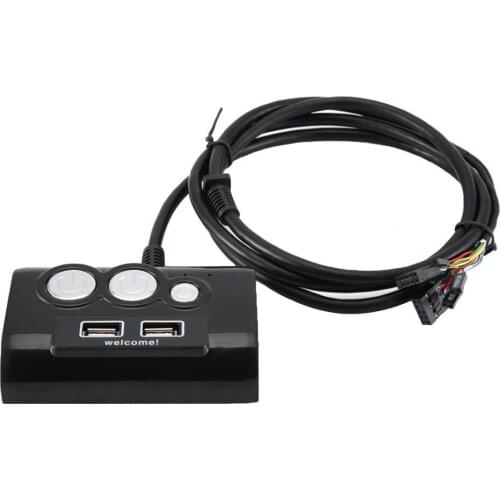 1.5m Desktop Power Switch Practical Universal ABS PC Case Power Supply Button with USB Audio Ports for Home