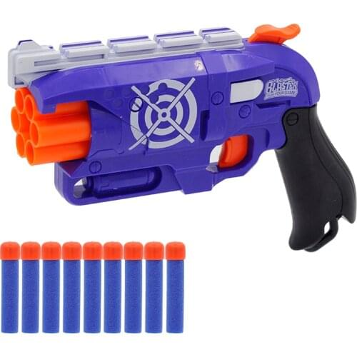 New Arrival Manual 6-Shot Revolver Soft Bullet Gun Suit for Nerf Bullets Toy Pistol Gun Dart Blaster Toys for Children