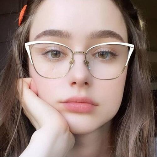 Kanspace Anti Blue Light Blocking Eyeglasses Women Cat Eye Computer Glasses Myopia Prescription Fashion Design Eyewear 95788