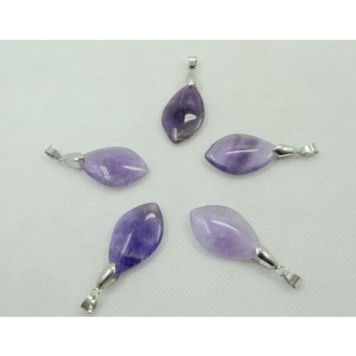 Wholesale 2pcs Natural Amethysts Bead Pendant,25mm Marquise Gem Stone Bead Pendant For Jewelry