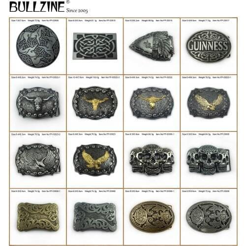 Bullzine wholesale zinc alloy western horse flying eagle bull head belt buckle INDIAN HEAD cool skull celtic knot belt buckle