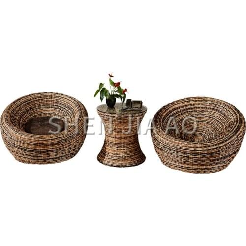 1PC Hand-woven Rattan Chair Fashion Vintage Rattan Chair Living Room Decoration Insect-proof And Moisture-proof Wicker Chair