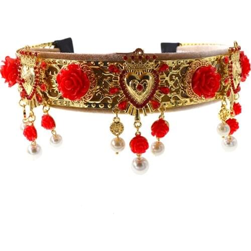Baroque style retro head coin rhinestone headband head court wind Korean hair accessories headband 953