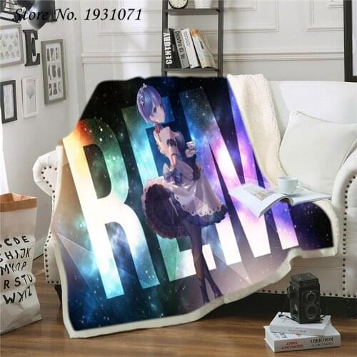 Re: Life a Different World from Zero Rem 3D Print Throw Plush Sherpa Blanket Thin Quilt Sofa Chair Bedding Supply Adults Kids 02