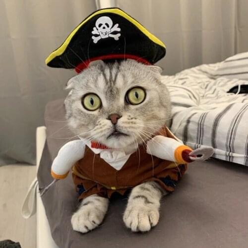 Christmas Halloween Funny Pet Clothes Cosplay Pirate Cat Dog Halloween Party Cute Costume Clothing For Small Medium Dog
