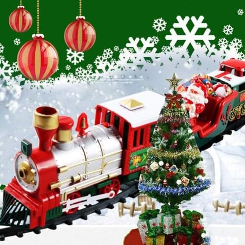 DIY Assembly Christmas Santa Train Railway Model Set Educational Kids Toy Gift Home Decoration Tabletop Ornaments