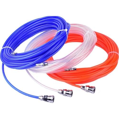 8x5mm High Pressure Flexible Air Hose Compressor Straight Tube Pipe Belt Red blue Pneumatic 5Meter 10M 15M 20M