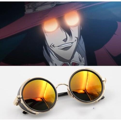 HELLSING Anime Alucard Vampire Hunter Tailored Orange Sunglasses Cosplay Glasses Prop Accessories Daily Christmas Gift