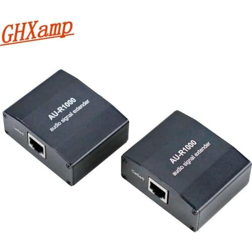 GHXAMP Audio Signal Extender Stereo Hifi Transmission Isolator Long-distance RCA To RJ45 Cable Interface 2pcs