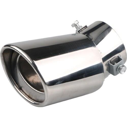 Interface 63mm Single Outlet Universal Car Exhaust Tip Stainless Steel Auto Muffler Tail Pipe For 1.5L-2.2L Silver