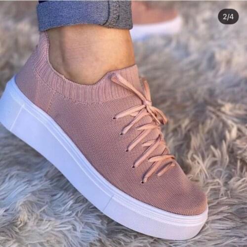 2021 Fashion Womens Sports Shoes Fabric Womens Shoes Breathable Front Lace-up Low-cut Cross Casual Shoes Womens Sneakers