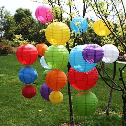 32 colors 10-50cm China Paper Lantern Festival Supplies Wedding Birthday Party Decoration decor gift craft DIY Lampion Lanterns