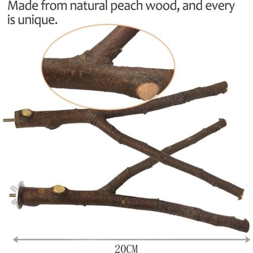 4pcs/set Parrot Toys Bird Perches Bird Toys Parrot Pet Wood Hanging Stand Rack Parrot Peach Wood Climbing Stands Cage Accessory