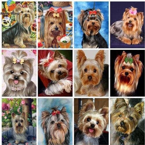 Diy 5D Diamond Embroidery Dog Diamond Mosaic Picture Rhinestones Diamond Painting Full Set Sale Yorkshire Terrier Beaded Art