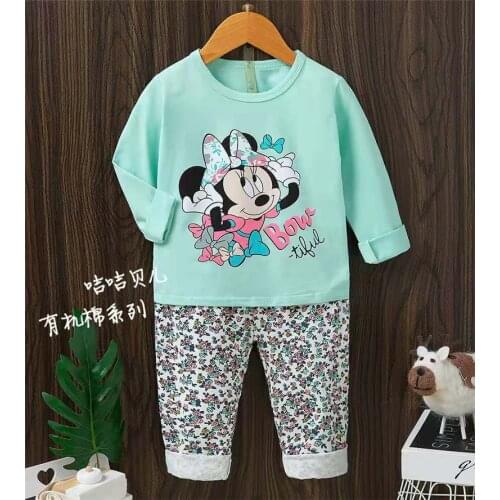 Disney Baby Cartoon Pajamas With Pants Child Dinosaur Clothes Girls Unicorn Nightwear Set Toddler Boy Costumes Kids Fall Clothes
